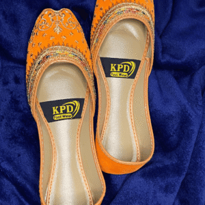 Vibrant Orange Khussa – Bold Traditional Style